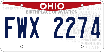 OH license plate FWX2274