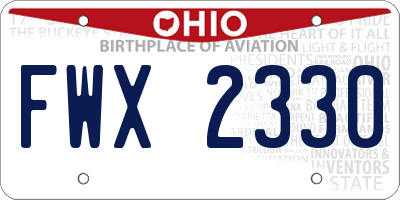 OH license plate FWX2330