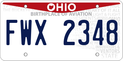 OH license plate FWX2348