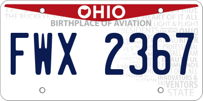 OH license plate FWX2367