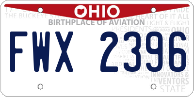 OH license plate FWX2396