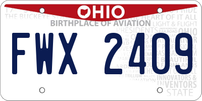 OH license plate FWX2409