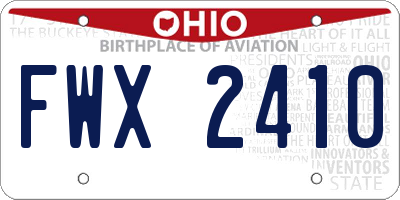 OH license plate FWX2410