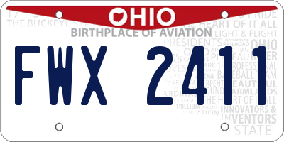 OH license plate FWX2411
