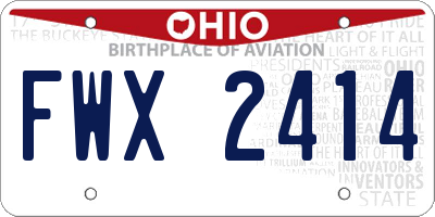 OH license plate FWX2414