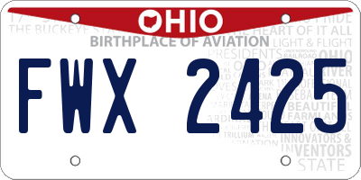 OH license plate FWX2425