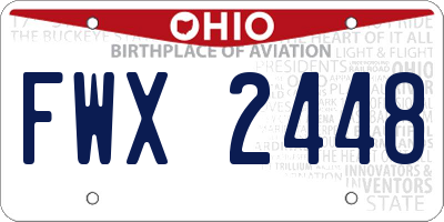 OH license plate FWX2448