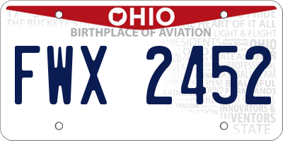 OH license plate FWX2452