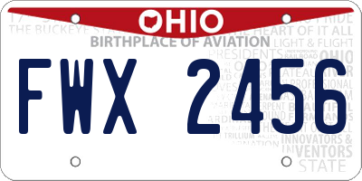 OH license plate FWX2456