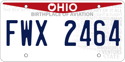 OH license plate FWX2464