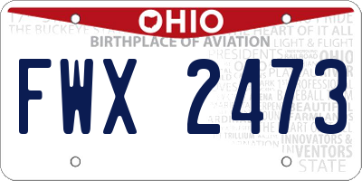 OH license plate FWX2473