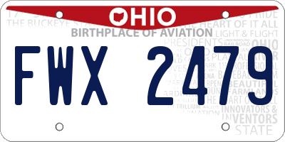 OH license plate FWX2479