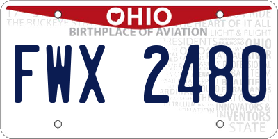 OH license plate FWX2480