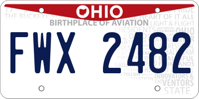 OH license plate FWX2482