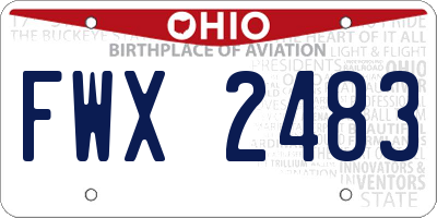 OH license plate FWX2483