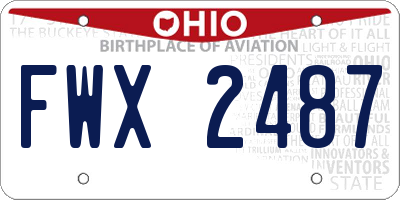 OH license plate FWX2487