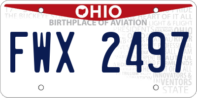 OH license plate FWX2497