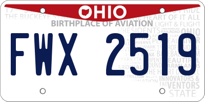 OH license plate FWX2519