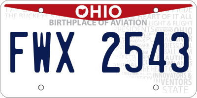 OH license plate FWX2543