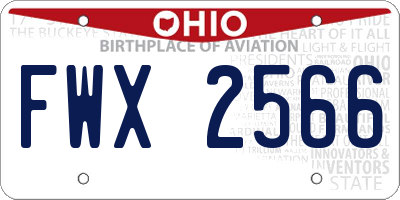 OH license plate FWX2566