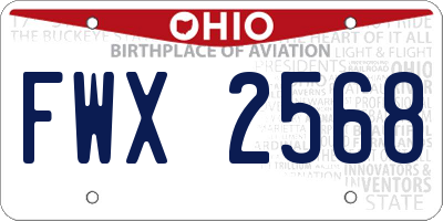 OH license plate FWX2568