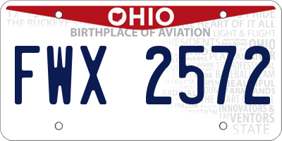 OH license plate FWX2572