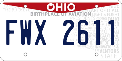 OH license plate FWX2611