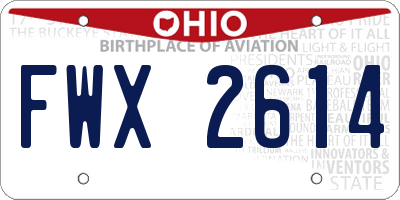 OH license plate FWX2614