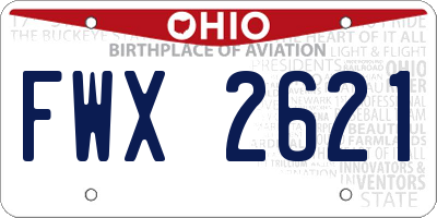 OH license plate FWX2621