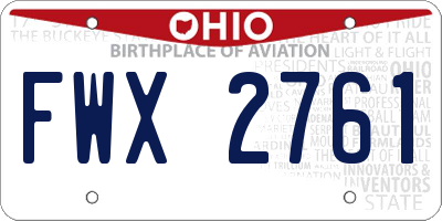 OH license plate FWX2761