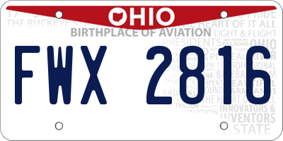 OH license plate FWX2816