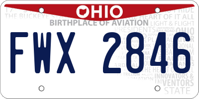 OH license plate FWX2846