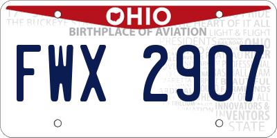 OH license plate FWX2907