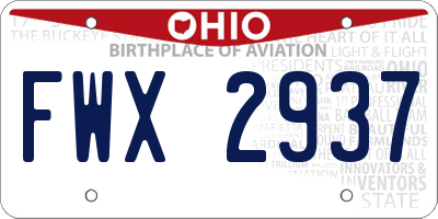 OH license plate FWX2937