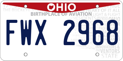 OH license plate FWX2968