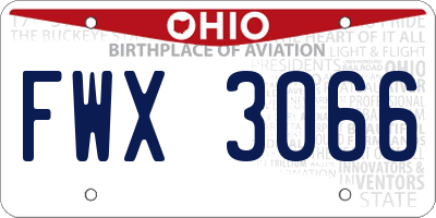 OH license plate FWX3066