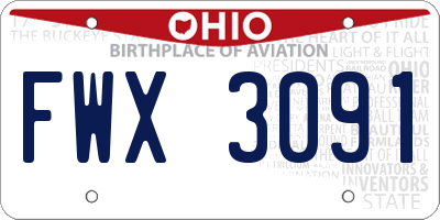 OH license plate FWX3091