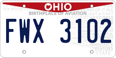 OH license plate FWX3102
