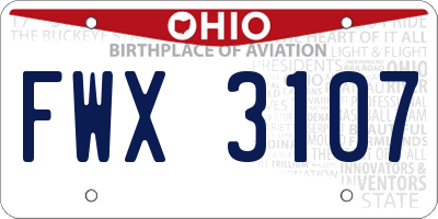OH license plate FWX3107