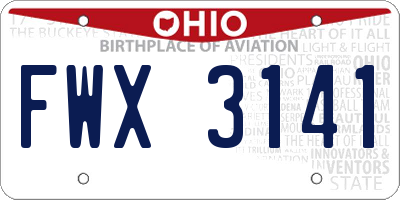 OH license plate FWX3141