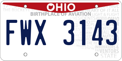 OH license plate FWX3143