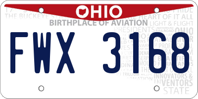 OH license plate FWX3168