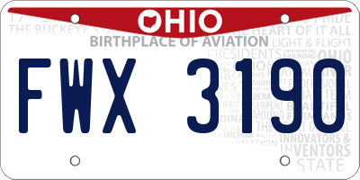OH license plate FWX3190