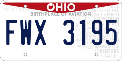 OH license plate FWX3195