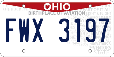 OH license plate FWX3197
