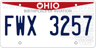 OH license plate FWX3257
