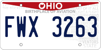 OH license plate FWX3263