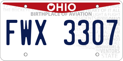 OH license plate FWX3307