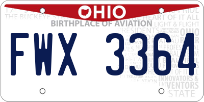 OH license plate FWX3364