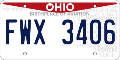 OH license plate FWX3406